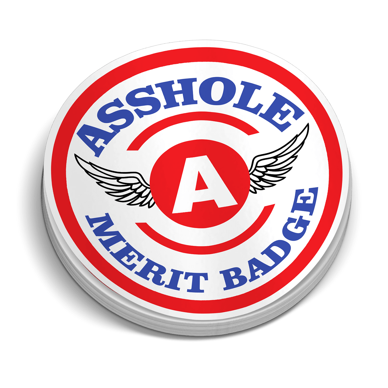 Asshole Merit Badge Hard Hat Decal