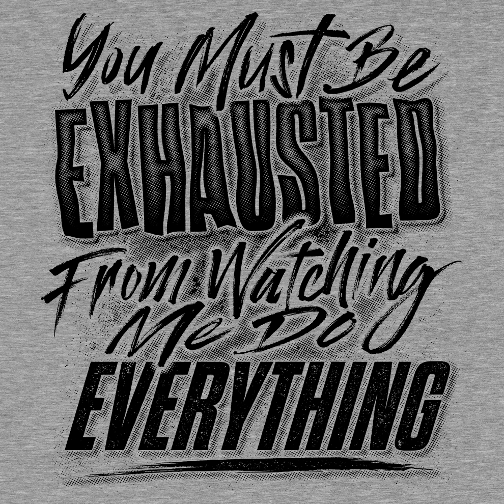 Exhausted - Long Sleeve Hi-Vis T-Shirt