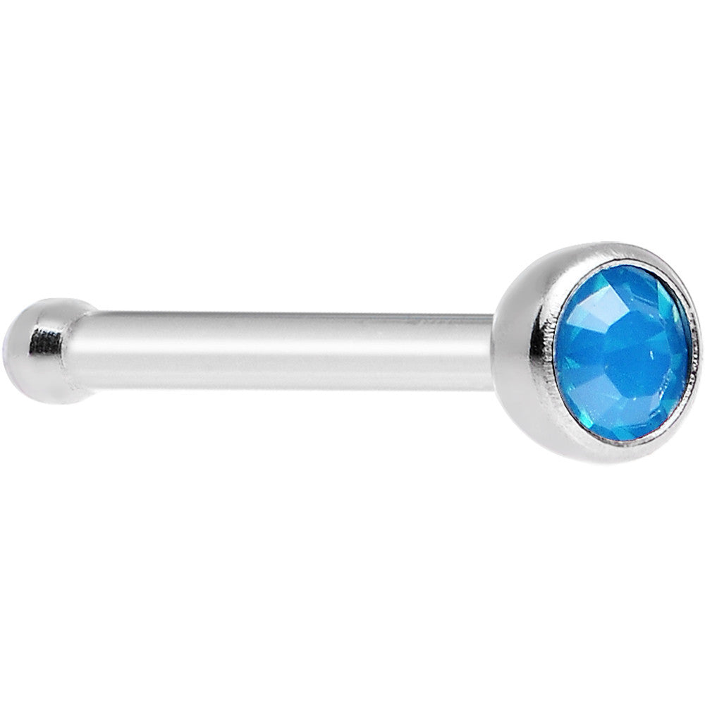 Caribbean Blue Opal Nose Bone Created with Crystals