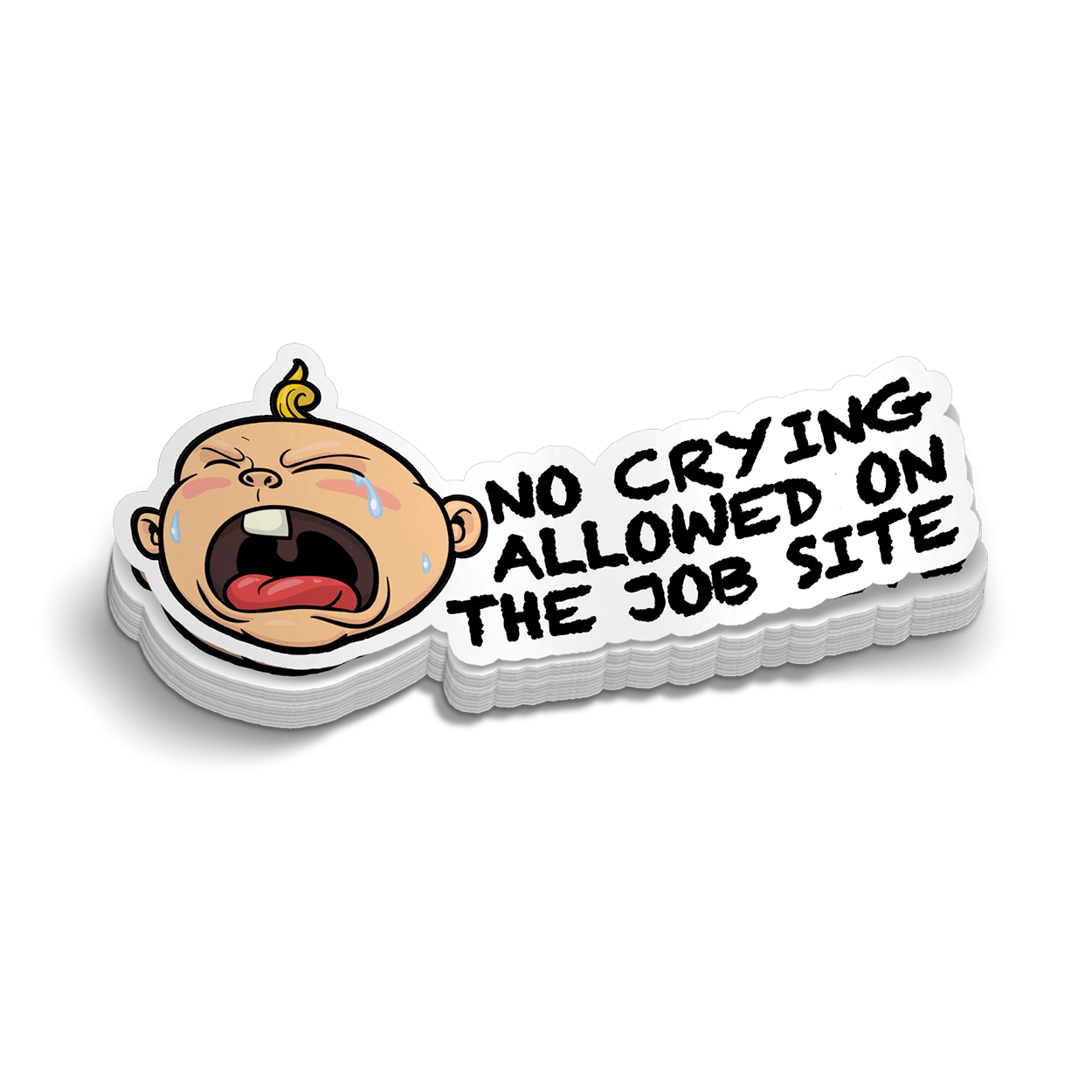 No Crying - Hard Hat Decal