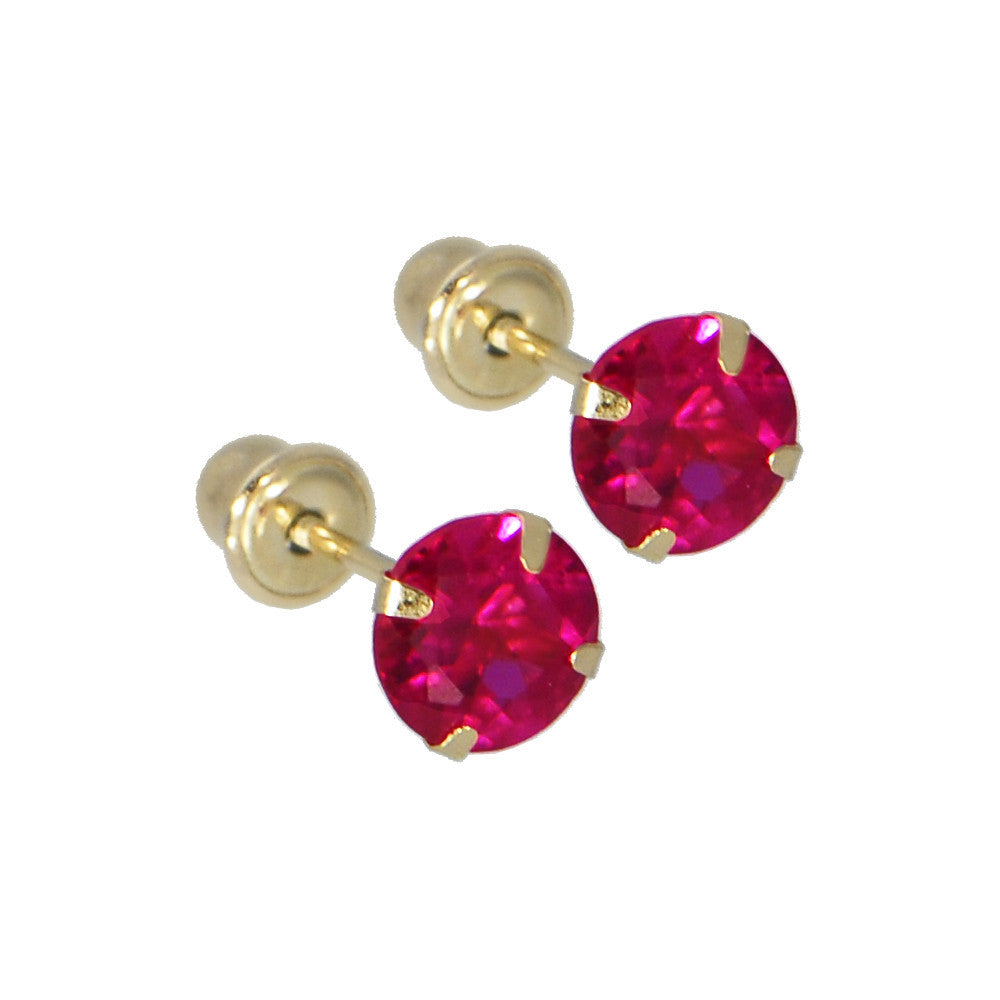 Solid 14k Yellow Gold .47 Carat Cubic Zirconia JANUARY Birthstone Earrings