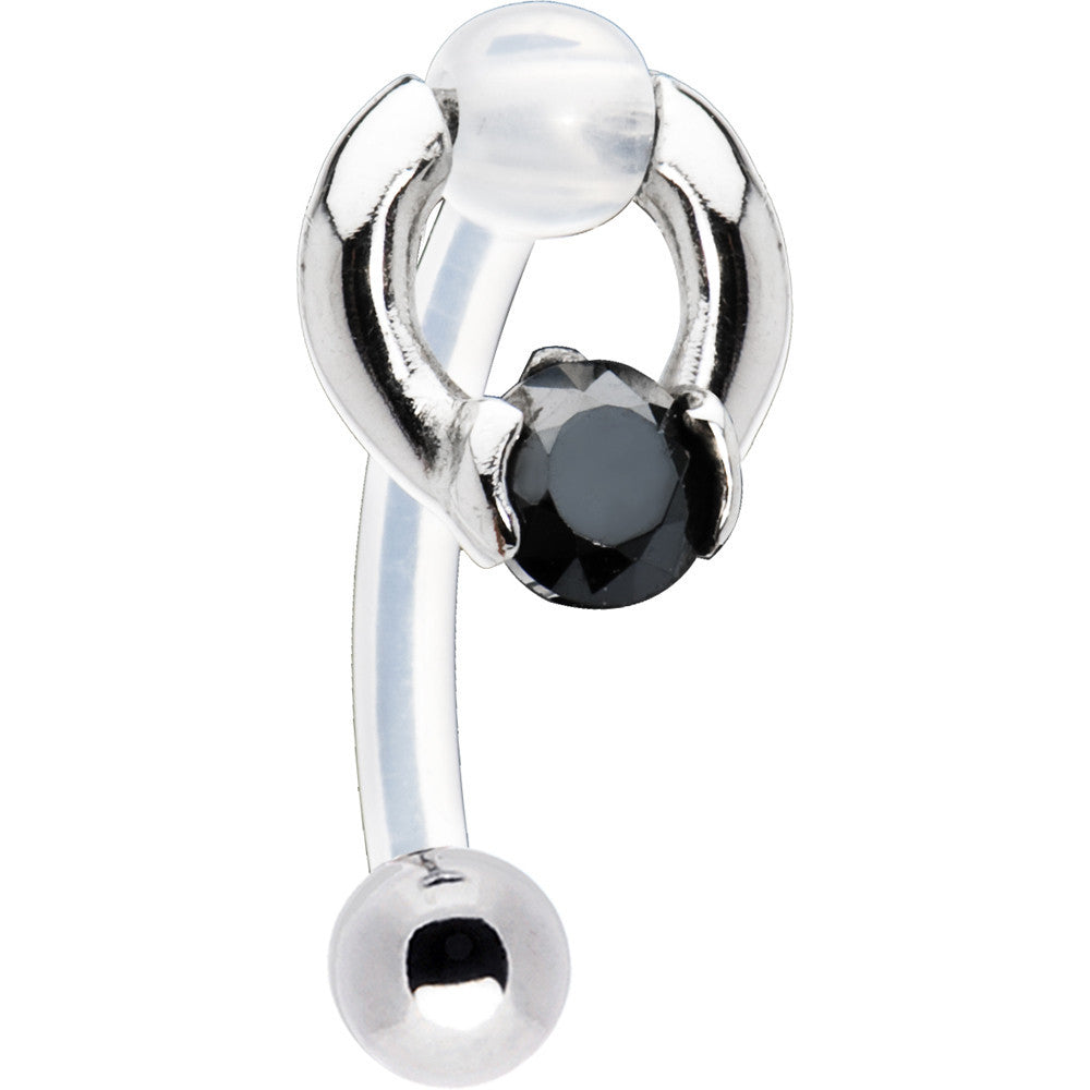 Black Zirconia Circular Drop Bioplast Intimate Piercing