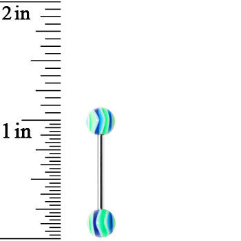 Baby Blue Lime HYPNOTIC Barbell Tongue Ring