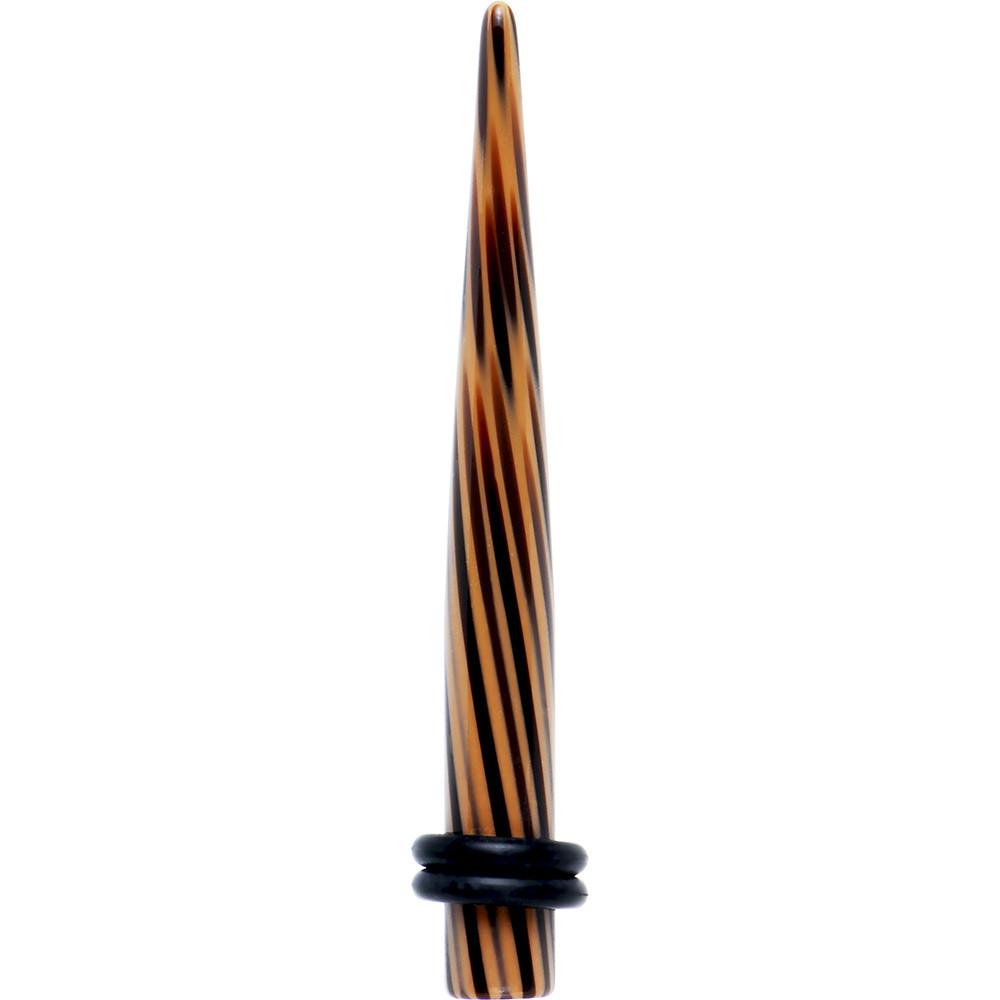 Black Brown Animal Print Acrylic Taper 2G to 00G