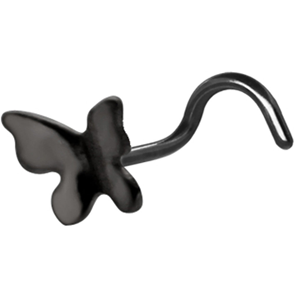 Sterling Silver Black Butterfly Nose Ring