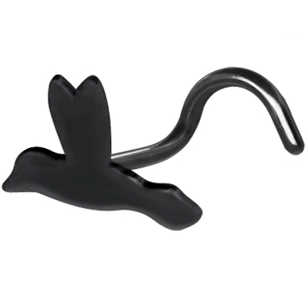 Sterling Silver Black Flying Bird Nose Ring