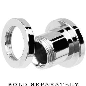 2G Stainless Steel Black Clear CZ Screw Fit Tunnel