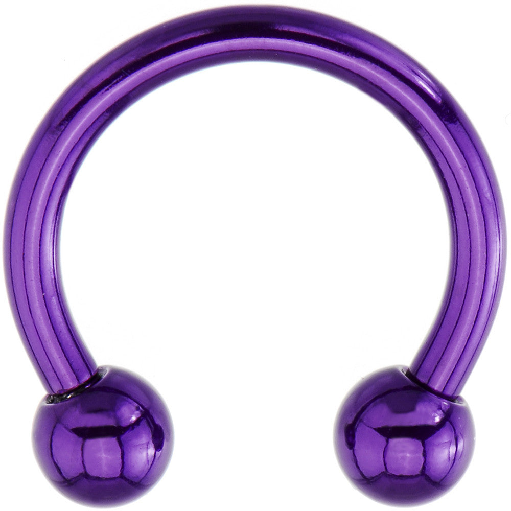 14G Purple Electro Titanium Horseshoe -7/16