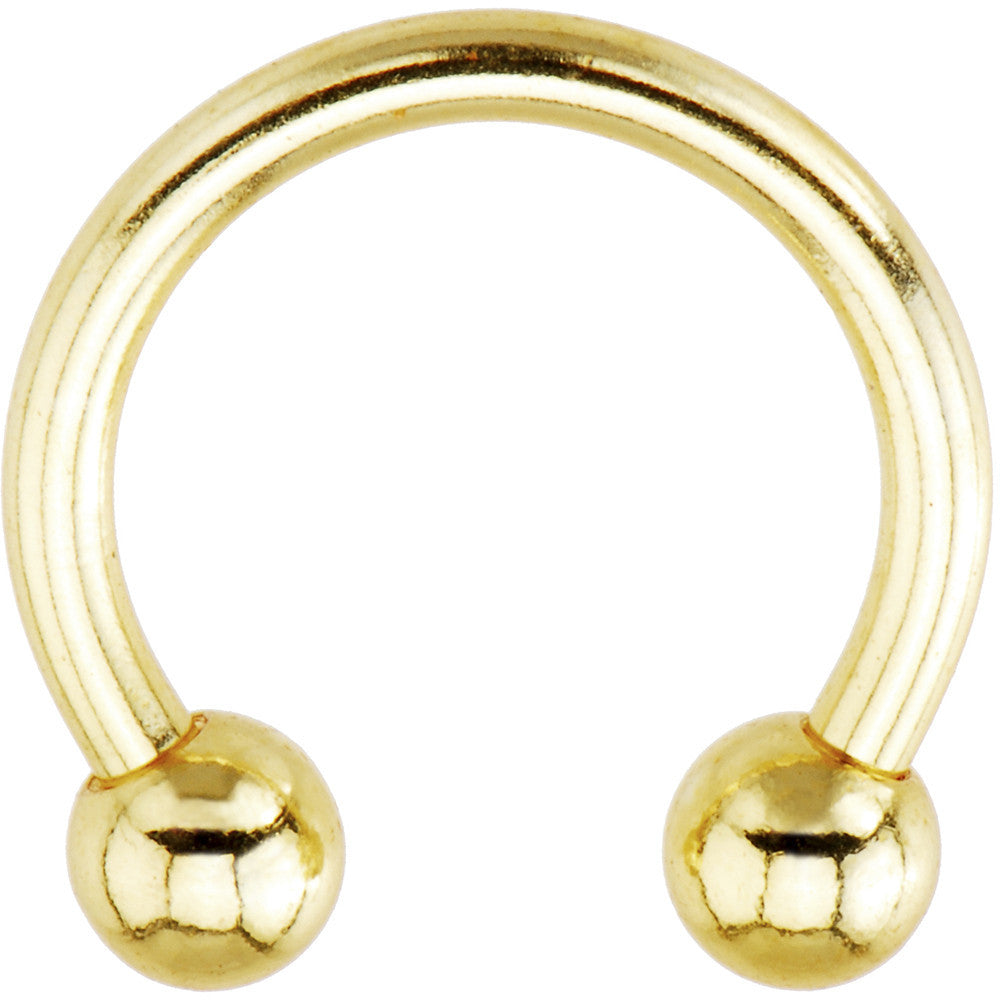 14G 7/16 Gold Tone Electroplate Horseshoe Circular Barbell