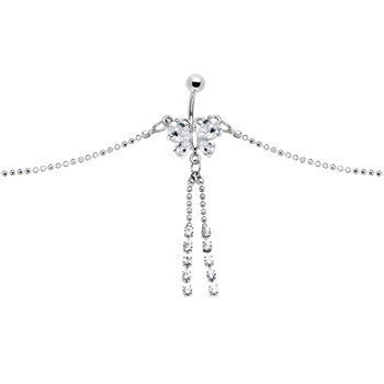 Clear Striking Gem Butterfly Belly Chain