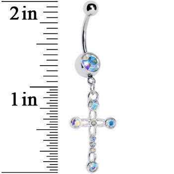 Aurora Cross Dangle Belly Ring