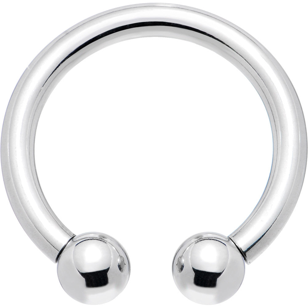 10G 5/8 Internally Threaded Steel Horseshoe Circular Barbell