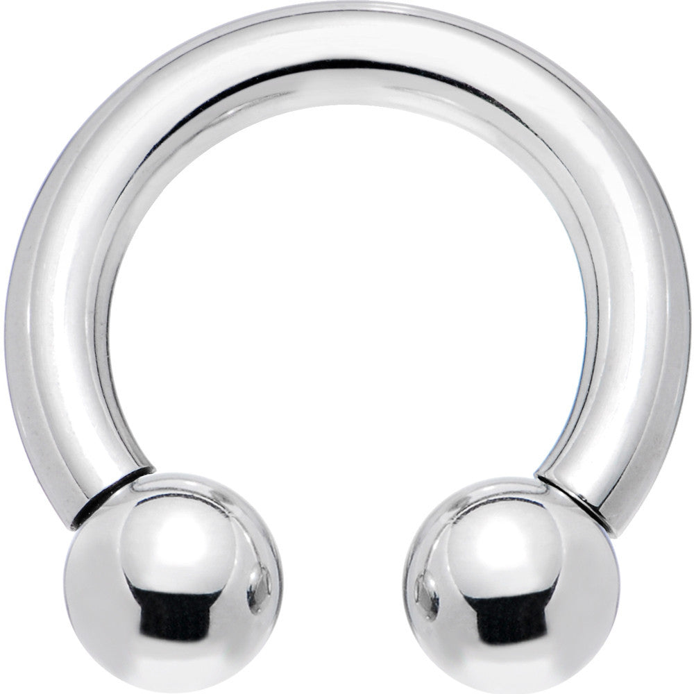 8G Internally Threaded Horseshoe Circular Barbell - 1/2 6mm