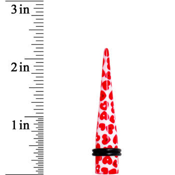 00G Lovely Red Heart Acrylic Ear Taper