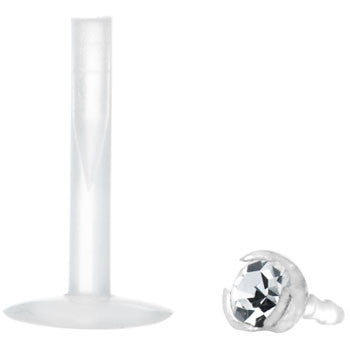 Bio-Flex 2mm Clear Gem Push-In Labret Monroe Tragus