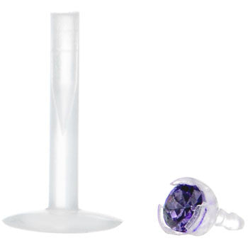 Bio-Flex 2mm Purple Gem Push-In Labret Monroe Tragus