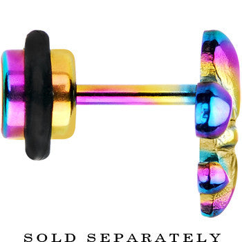 Rainbow Titanium Fleur De Lis Cheater Plug