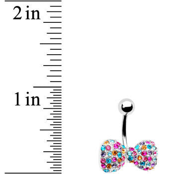 Multi Gem Bow Tie Belly Ring