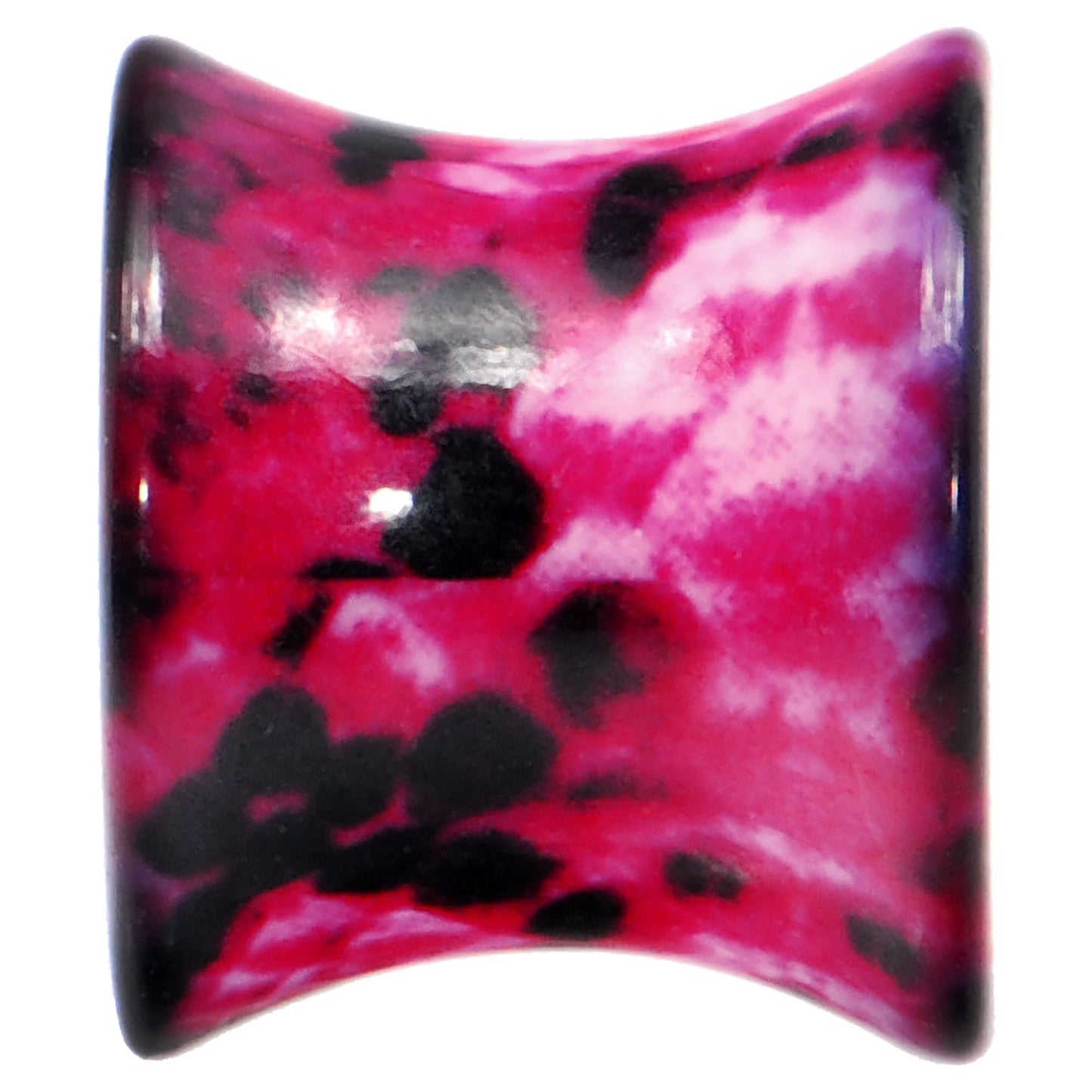 00G Pink Snake Skin Acrylic Saddle Plug