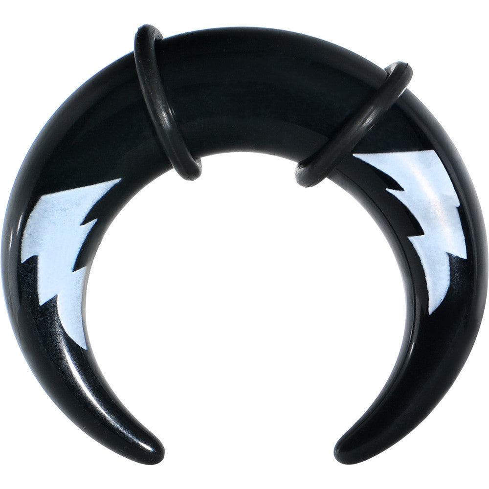 00G Black Acrylic White Lightning Buffalo Taper