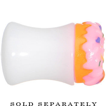 0G Pink Frosted Doughnut Saddle Plug