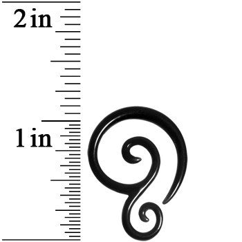 8G Black Acrylic Swirl Spiral Taper