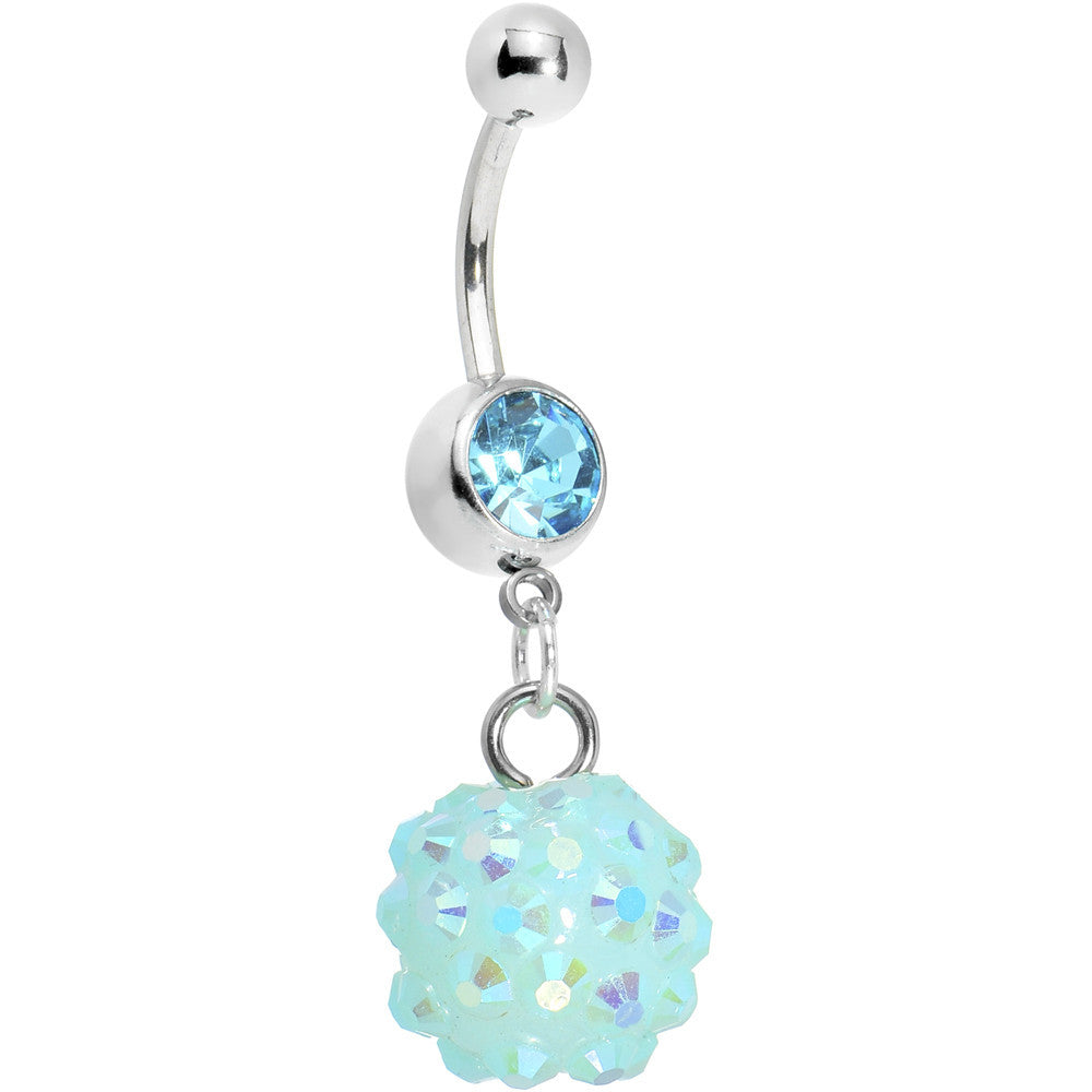 Aqua Gem Cluster Belly Ring