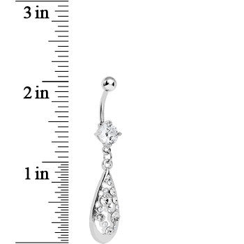 Clear Gem Elegant Teardrop Dangle Belly Ring