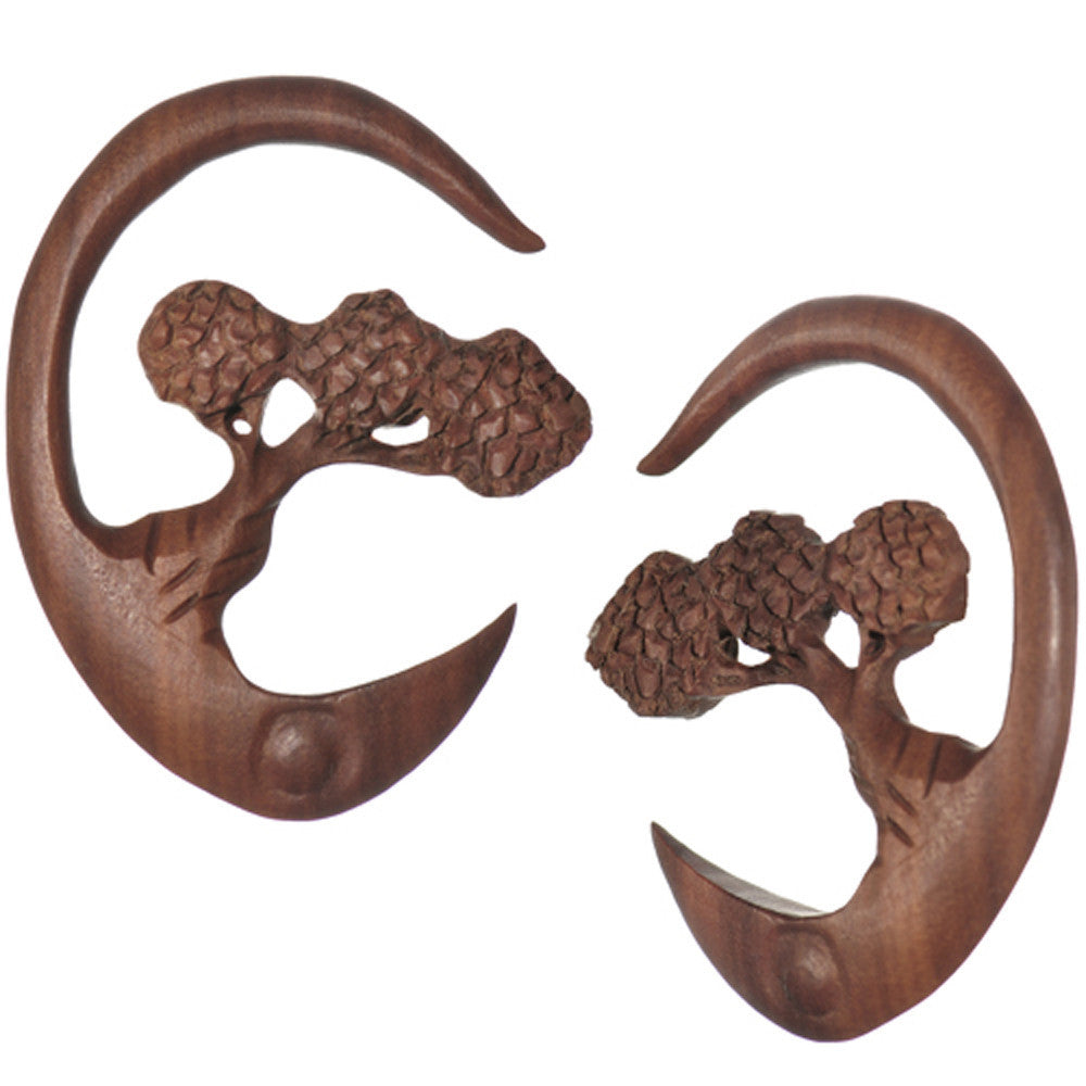 4G Organic Sabo Wood Bonsai Tree Hanger Plug Set