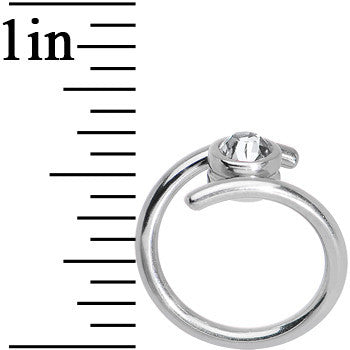14G 7/16 Clear CZ Gem Coil Twist Belly Ring