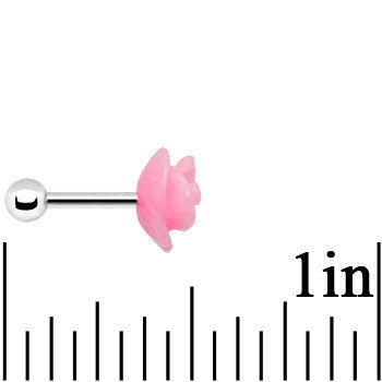 16G 1/4 Pink Acrylic Rose Flower Tragus Cartilage Earring