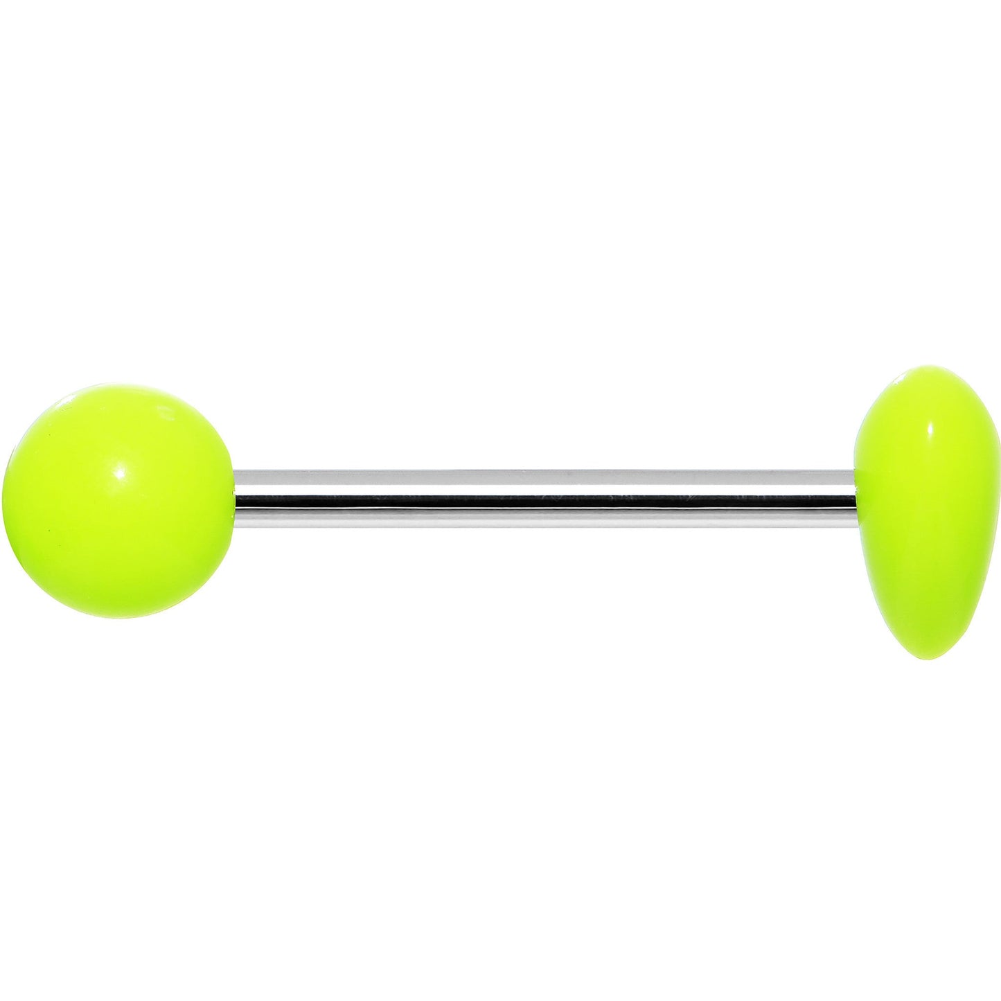 14G Green Neon Beating Heart Straight Barbell Tongue Ring 5/8