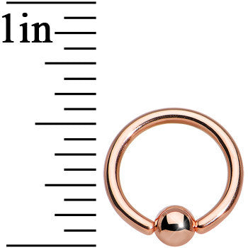 14G 3/8 Rose Gold Plated BCR Captive Ring