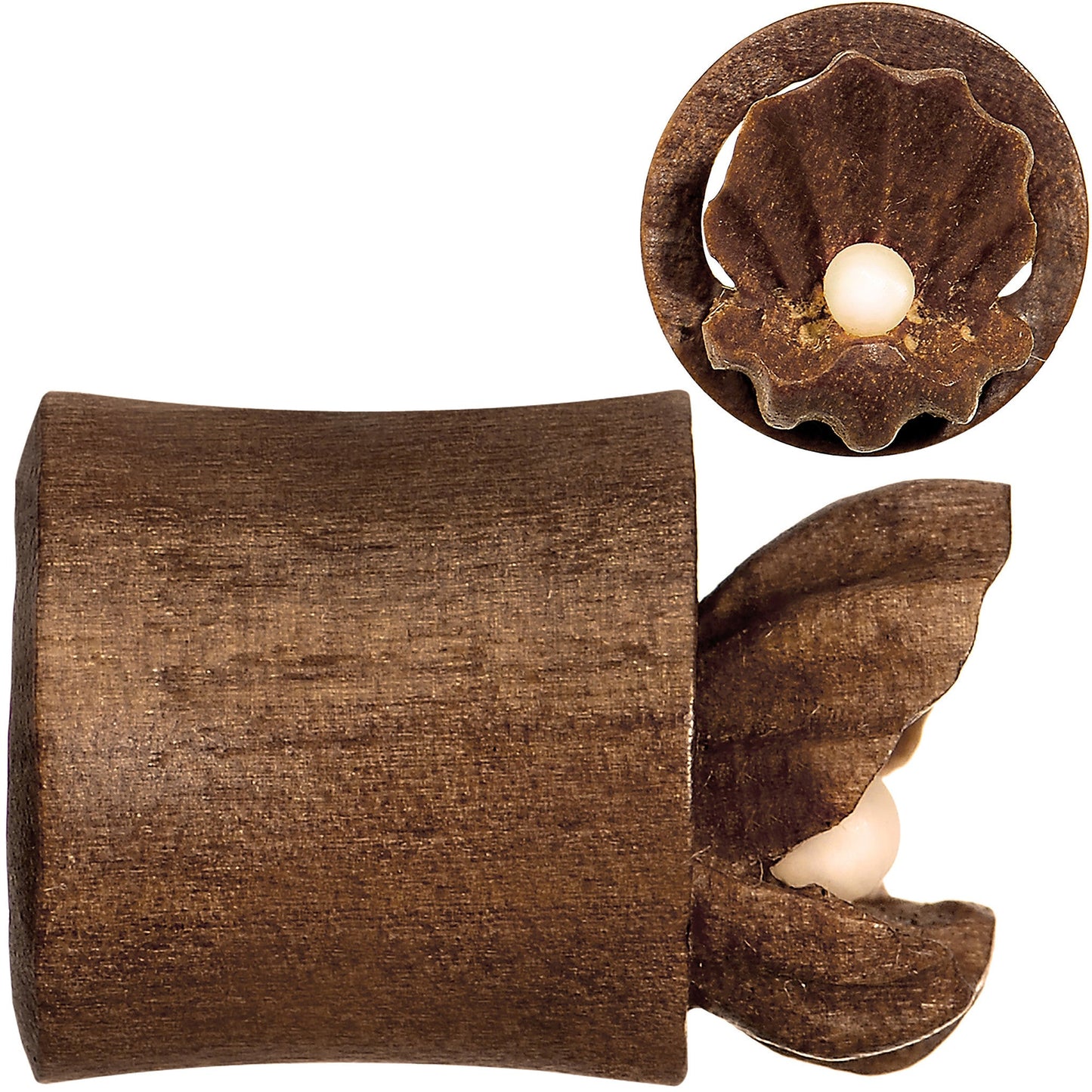 00G Organic Sabo Wood Mother of Pearl Hand Carved Plug Set