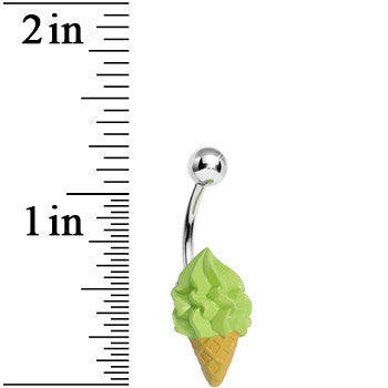 Beat the Heat Soft Serve Pistachio Ice Cream Cone Belly Ring