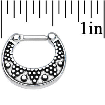 14G 5/16 Stainless Steel Aztec Wonders Septum Clicker