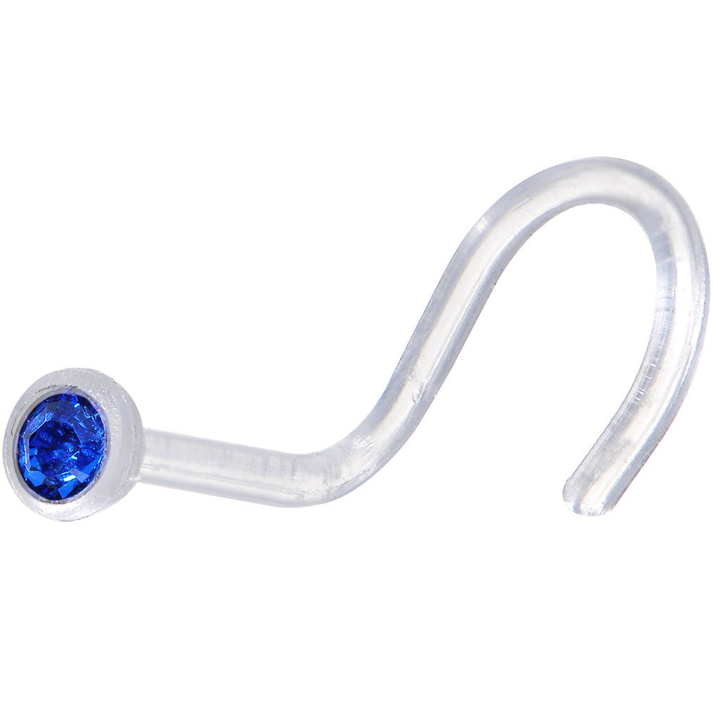 Capri Blue Clear Bioplast Nose Screw Created with Crystals