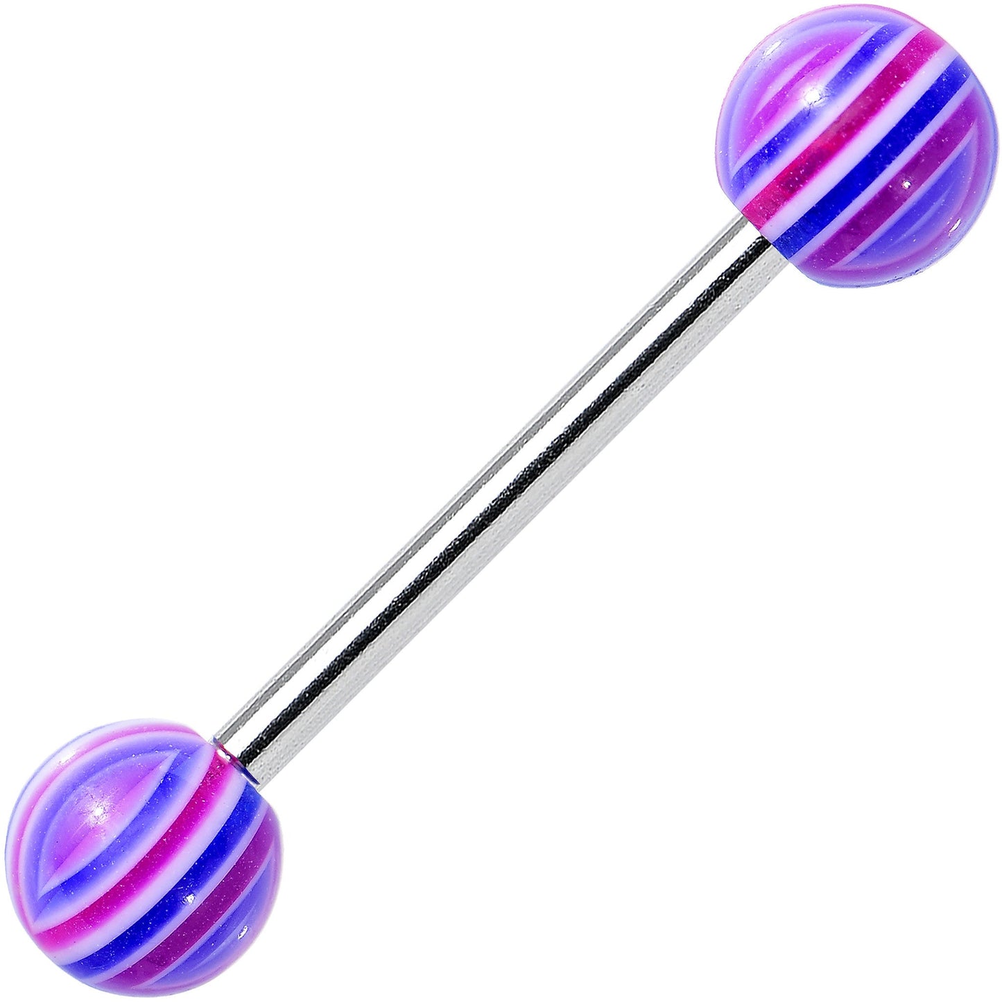 14G Pink Blue Acrylic Sweet Blush Barbell Tongue Ring 5/8