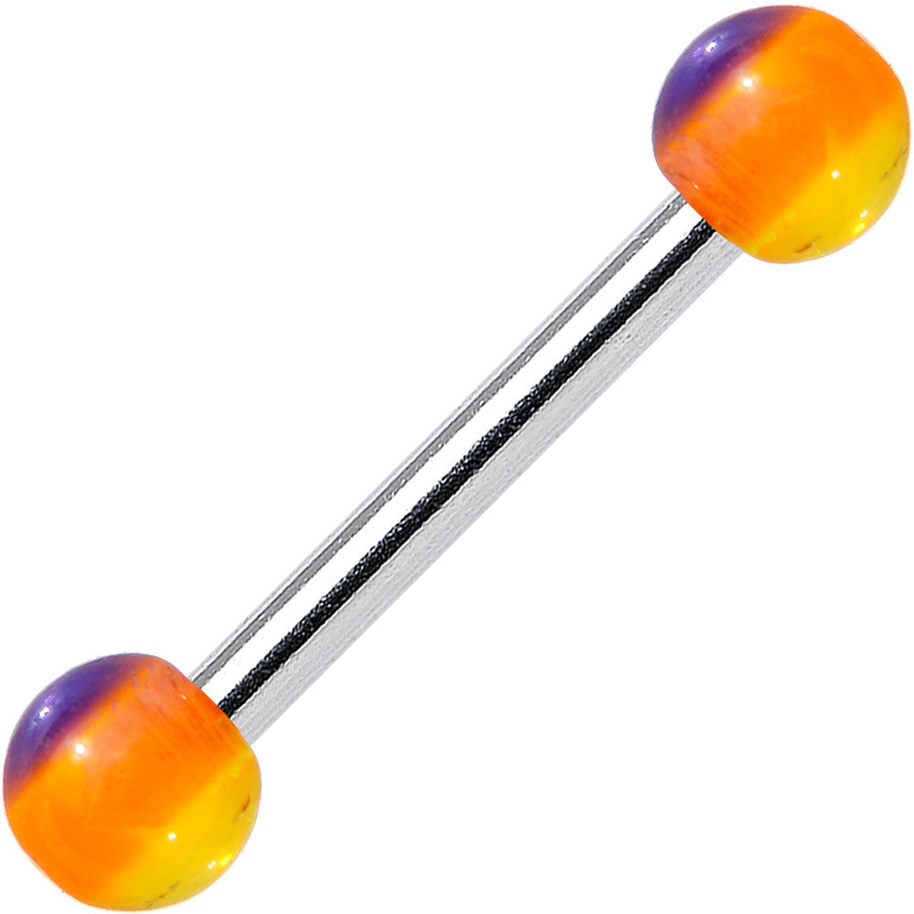 16G Blue Orange Yellow Acrylic Glitter Barbell Eyebrow Ring 5/16