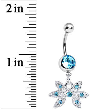 Aqua Gem New Orleans Mardi Gras Mask Dangle Belly Ring