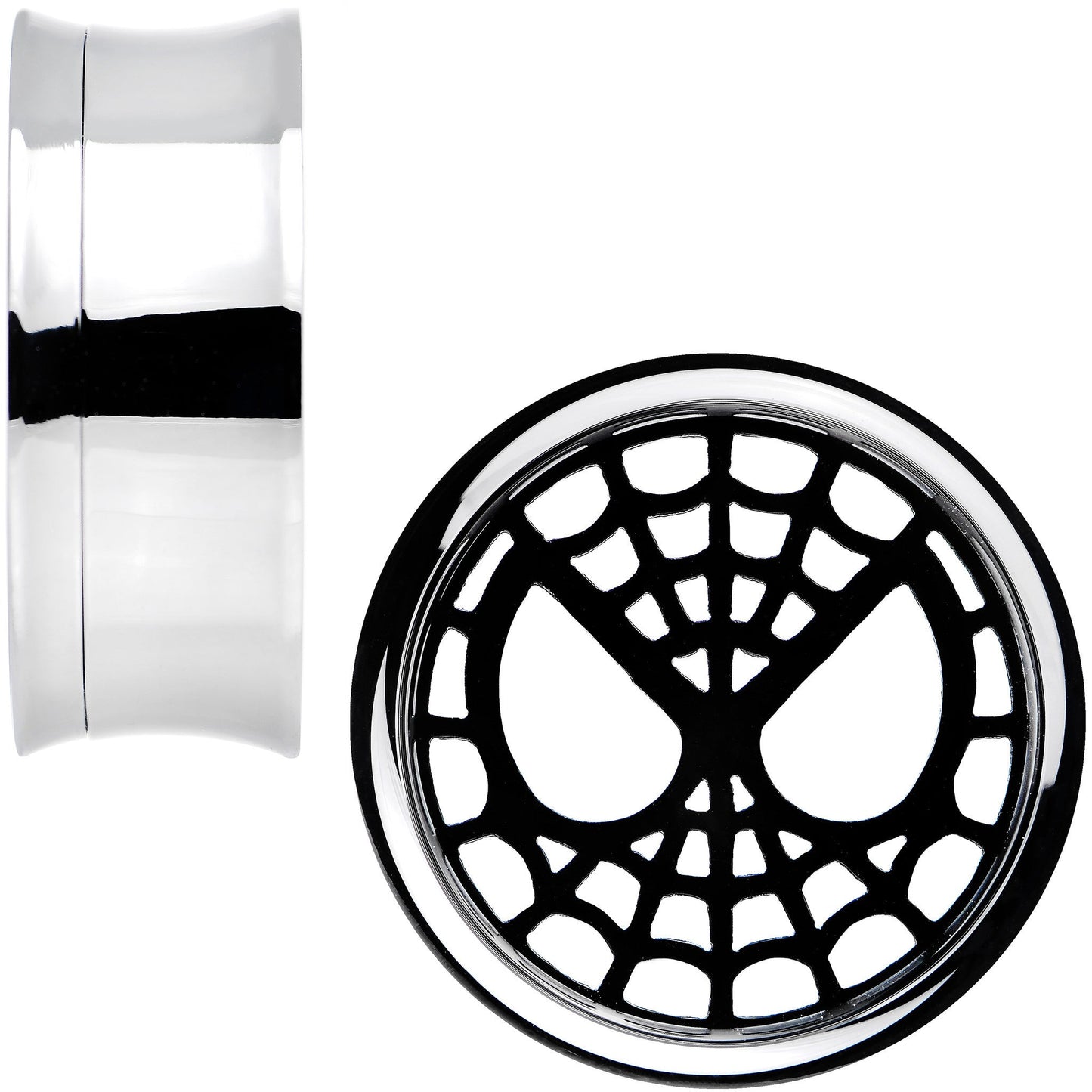 1 inch Licensed Spider-Man Steel Screw Fit Tunnel Plugs Set