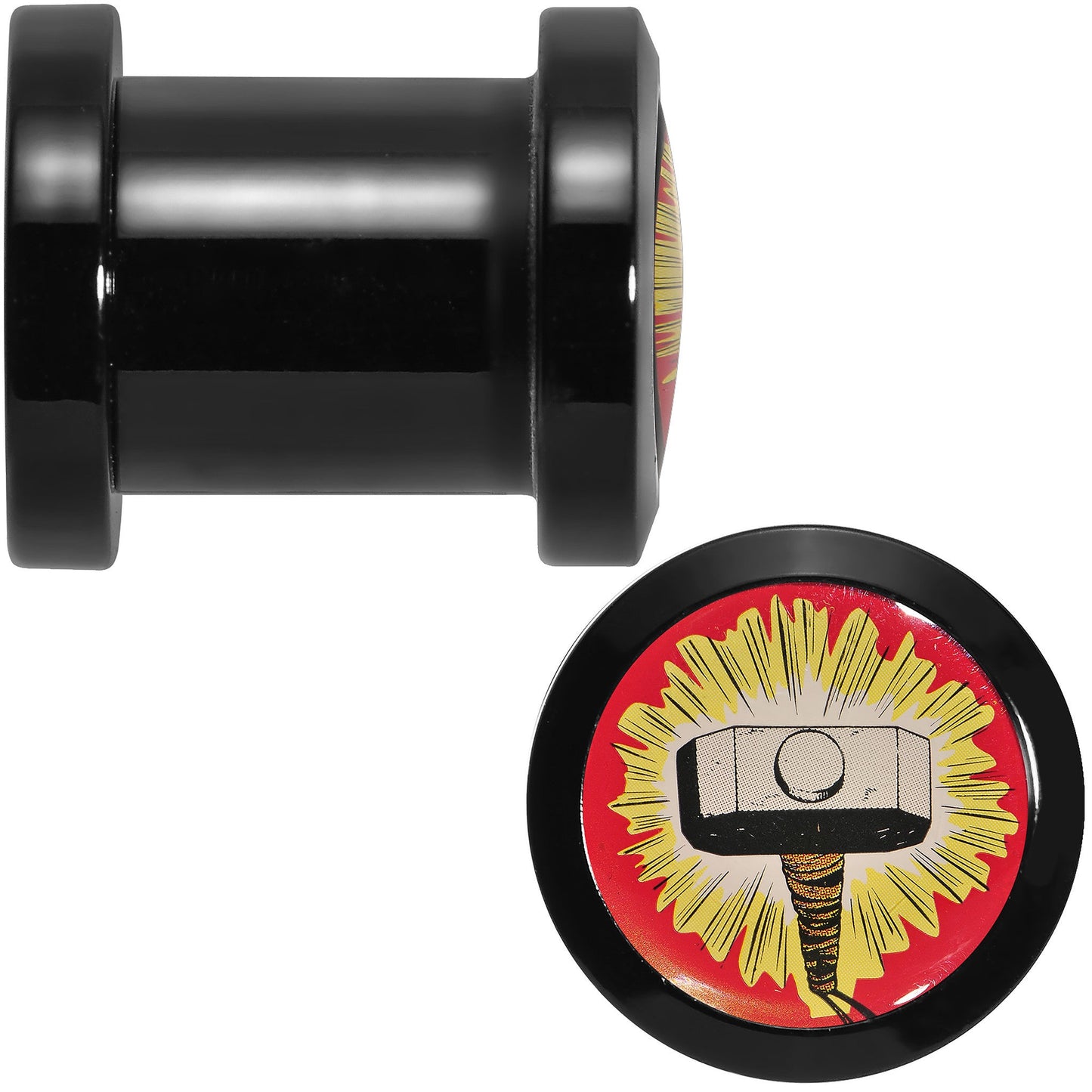 0G Licensed Thor Hammer Logo Acrylic Screw Fit Plugs Set