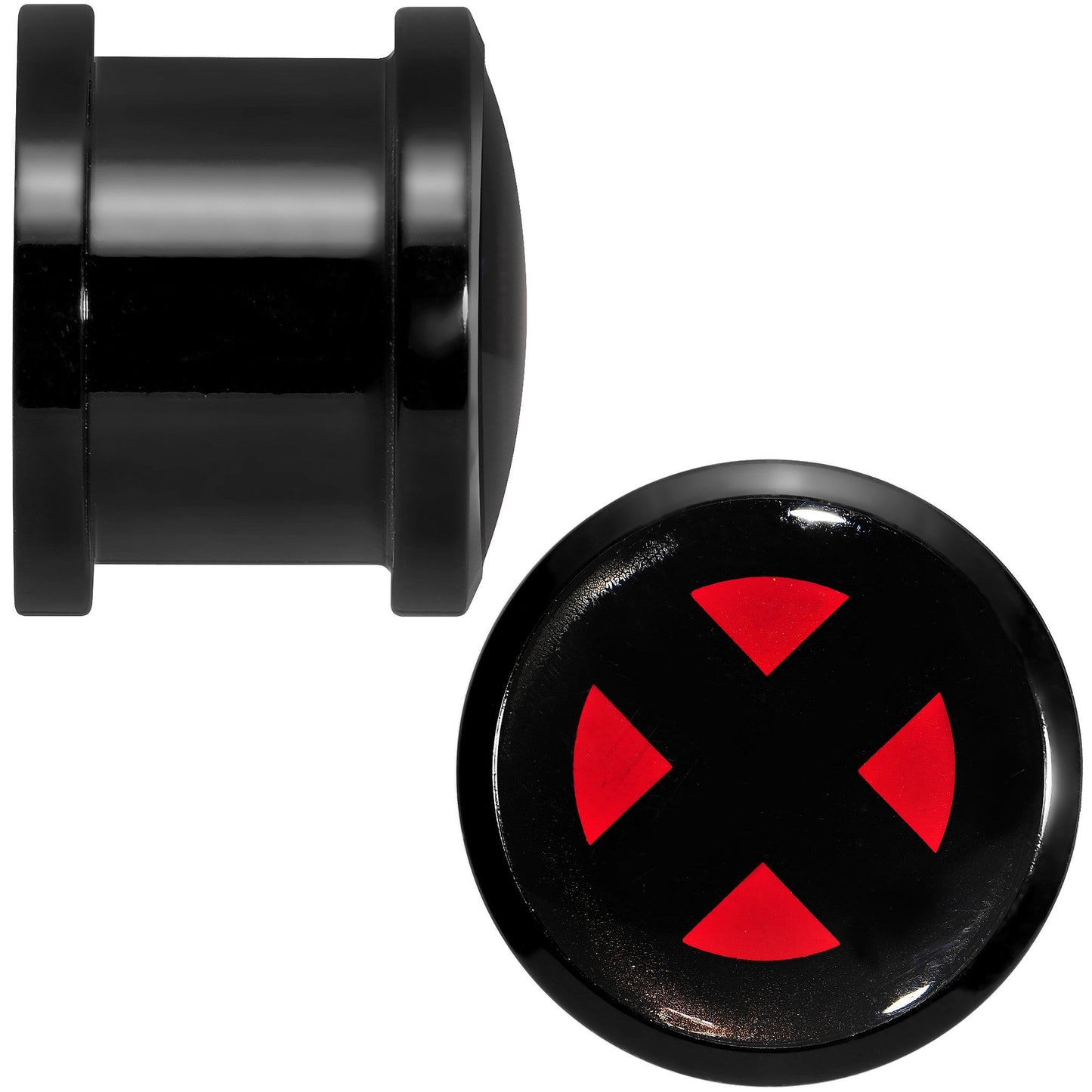 9/16 Licensed X-Men Logo Acrylic Screw Fit Plugs Set