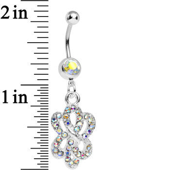 Aurora Gem Sparkling Sailor Knot Dangle Belly Ring
