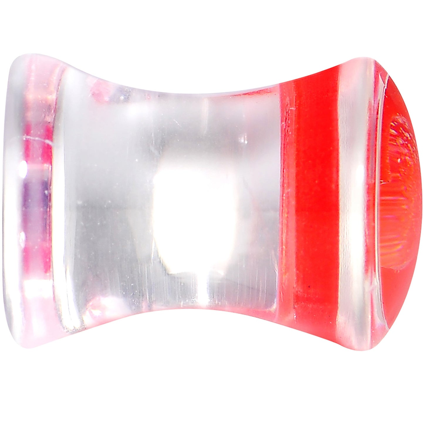 2G Clear Red Acrylic Adoring Heart Saddle Plug