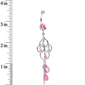 Pink Double Gem Baroness Katrina Chandelier Belly Ring