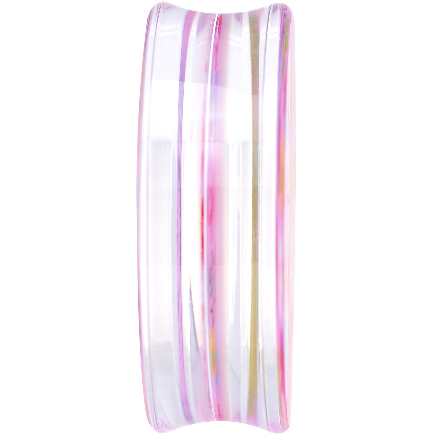 48mm Acrylic Pink Multicolored Flower Power Saddle Plug