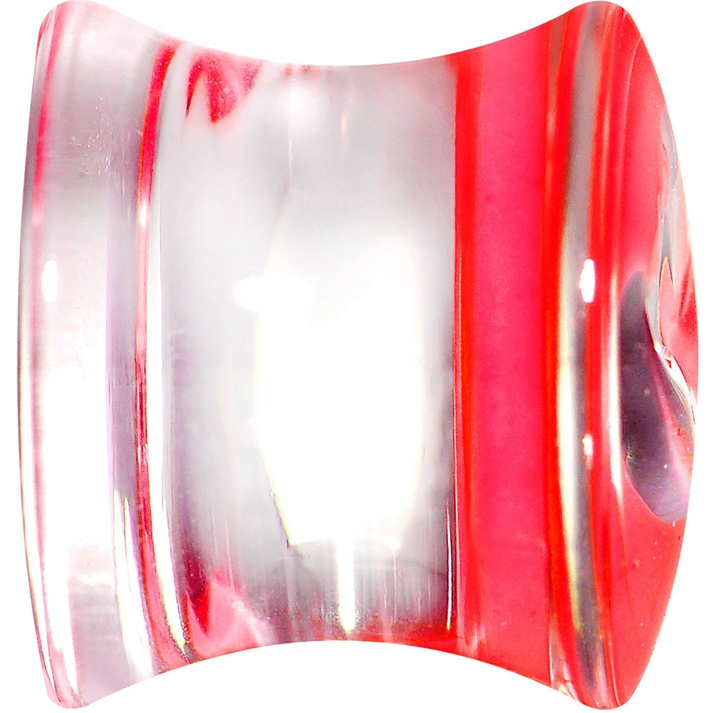 00G Clear Red Acrylic Adoring Heart Saddle Plug