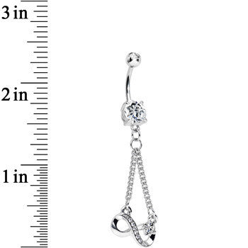 Clear Cubic Zirconia Dazzling Infinity Symbol Dangle Belly Ring