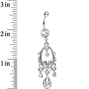 Clear Aurora Gem Victorian Allure Chandelier Belly Ring